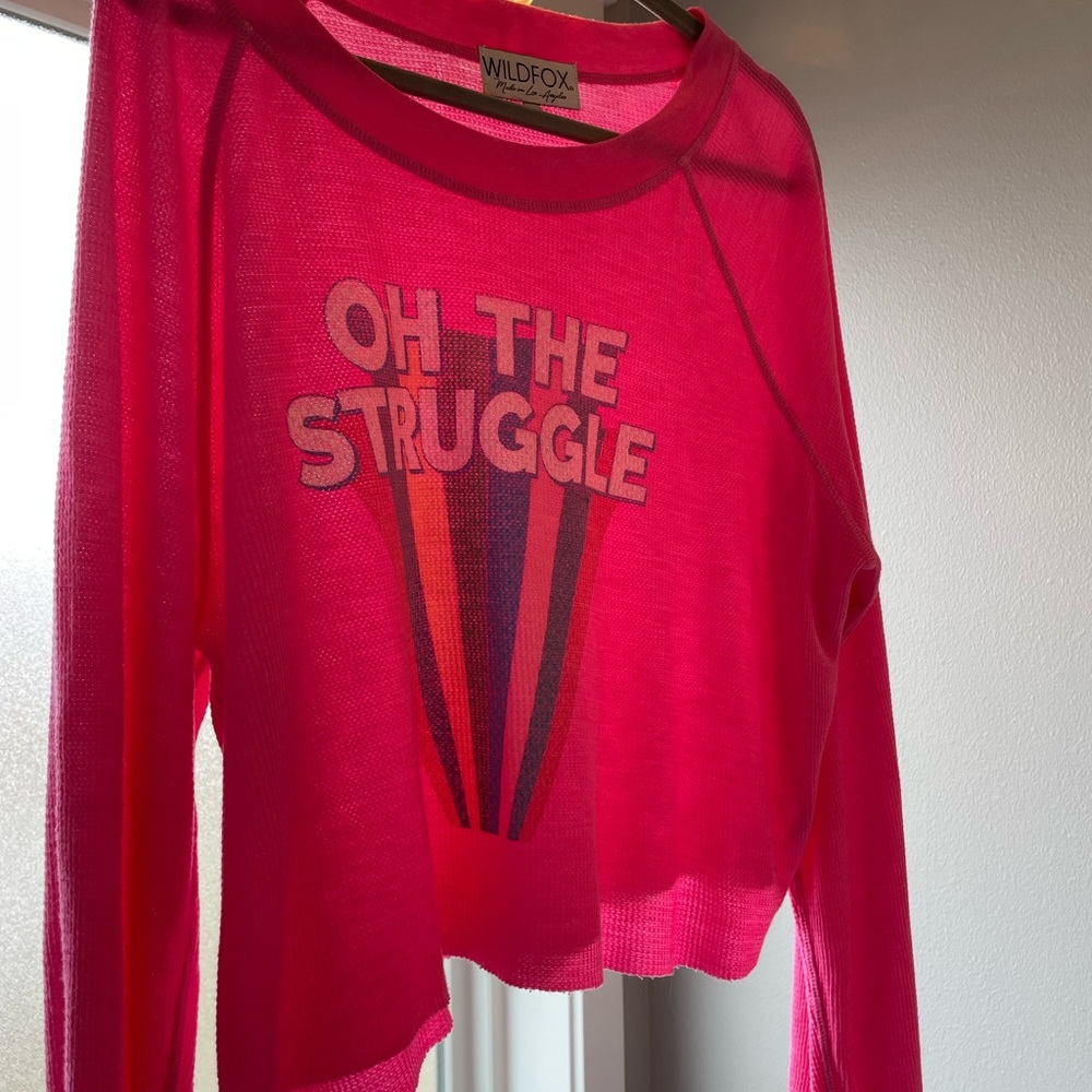 Wildfox crop waffle tee